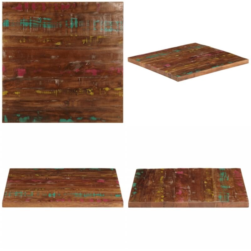 Tischplatte 70x70x3,8 cm Quadratisch Altholz Massiv - Altholz - Massivholz