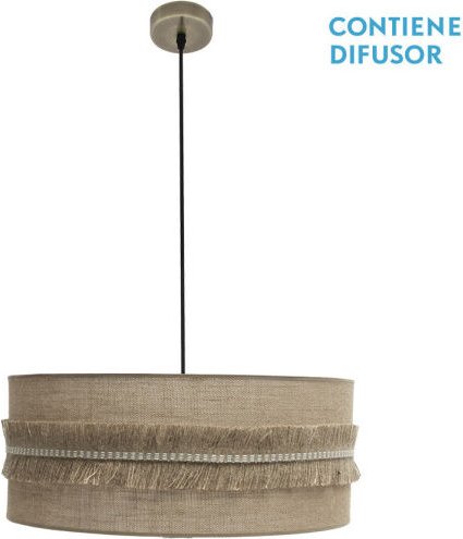 Fabrilamp - abrila akunadecor Beige Pendelleuchte mit Schirm De Fransen De Die Kala Serie