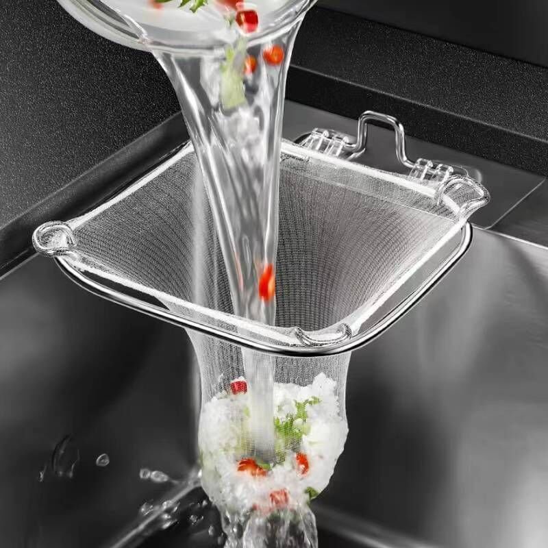 Ahlsen Eckspülbecken-Abflusssieb, Edelstahl-Küchen-Lebensmittelsammelfilter, Lebensmittelabfall-Spülbecken-Abflusssiebko...