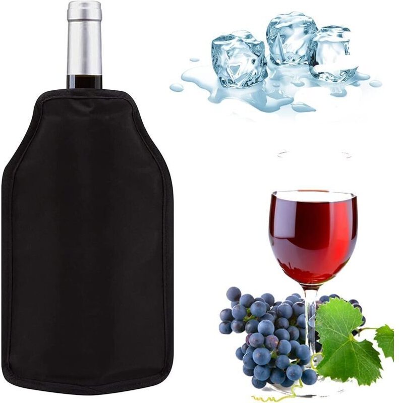 Isolierte Flaschentasche 15,5 x 22,5 cm, Weinkühler, wasserdichter Stoffkühler mit Gel, für Wein, Champagner, Bier