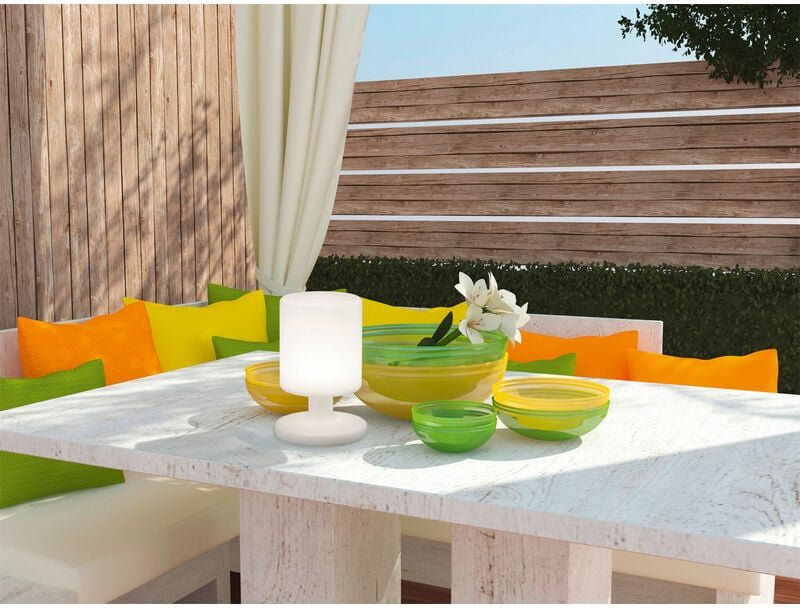 Akku led Tischleuchte lora per usb aufladbar, Weiß Höhe 20cm