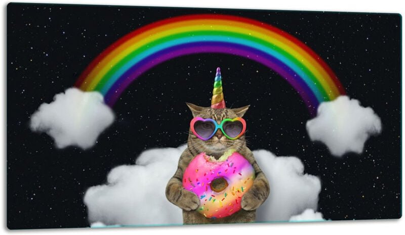 GlassplattenschneideBrett 52x30 Katze