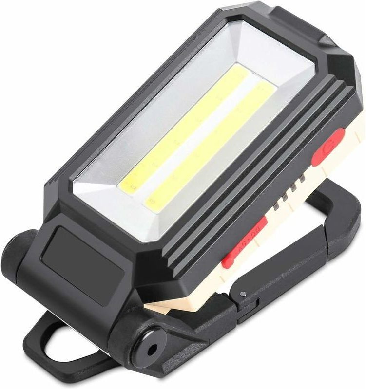 Wiederaufladbarer LED-Baustrahler mit Magnetfuß und Aufhängehaken, 4 Helligkeitsmodi, um 180° verstellbare Inspektionsla...
