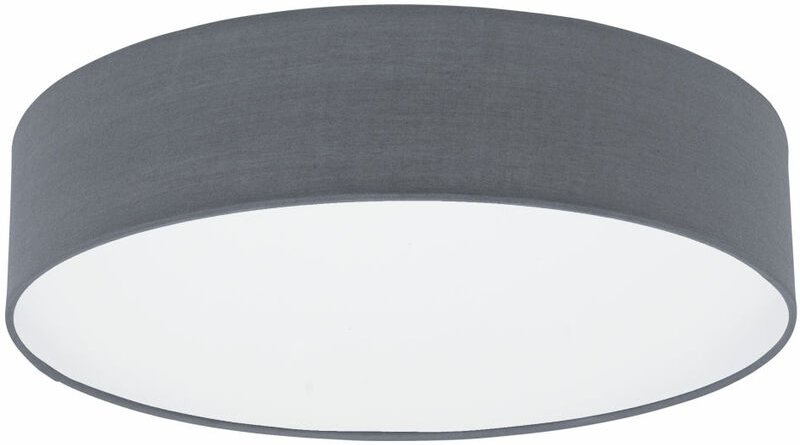 Textil Decken Strahler Wohn Ess Zimmer Leuchte grau weiß Lampe rund im Set inkl. LED Leuchtmittel