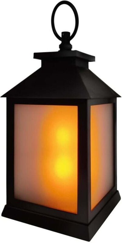 Trendline - led Laterne schwarz 10,5 x 10,5 x 21 cm batteriebetrieben mit Timer