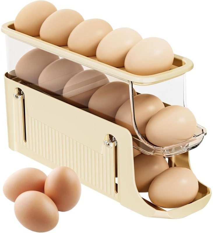 Stück 3-stöckiger automatischer Eierspender, Eieraufbewahrung für die Küche für 17 Eier, Eierhalter, Eierspender für Küh...