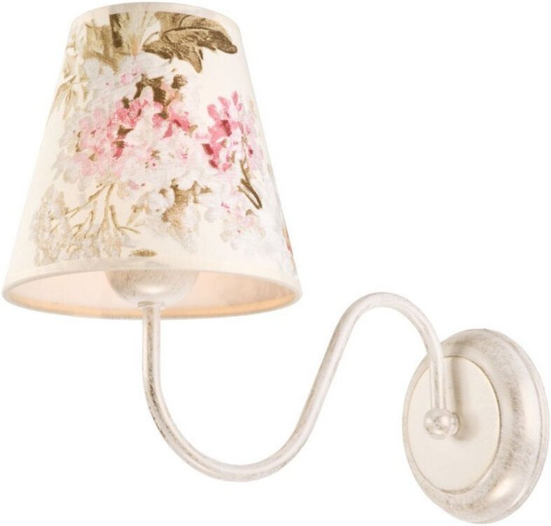 Lamkur Aleksis Wandleuchte mit Schirm mit Stoffschirm, weiß, 1x E27