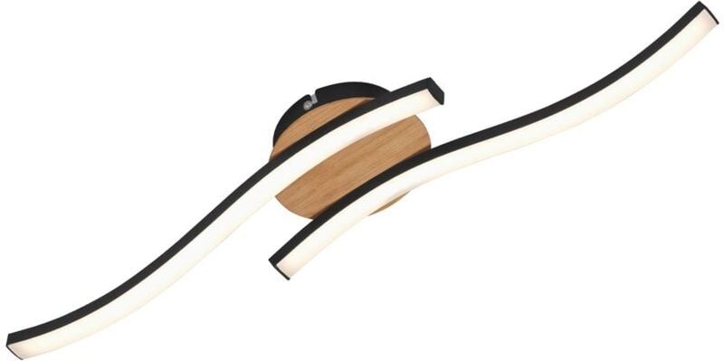 Briloner - led Deckenleuchte Deckenlampe Wandlampe 2-flammig 12 w Holz-Schwarz