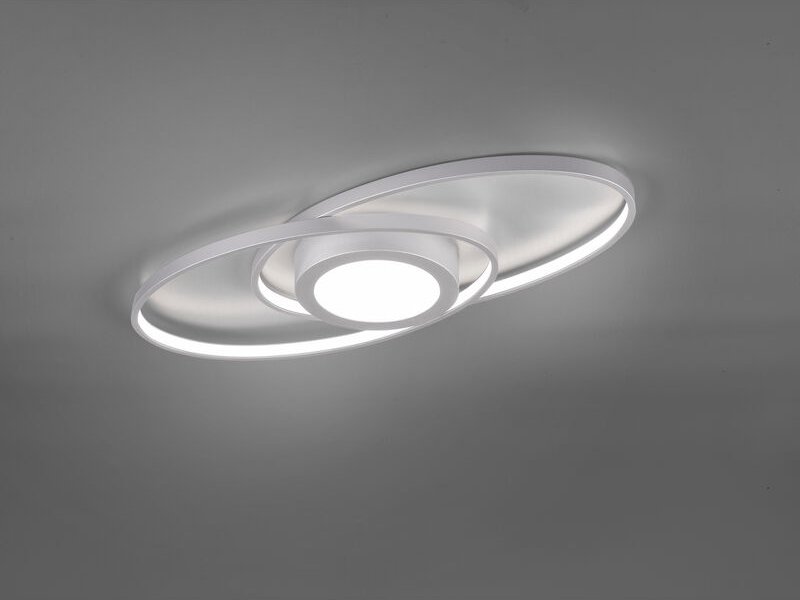 Reality Leuchten - Große led Deckenleuchte galaxy Silber, dimmbar über Schalter, Breite 57cm