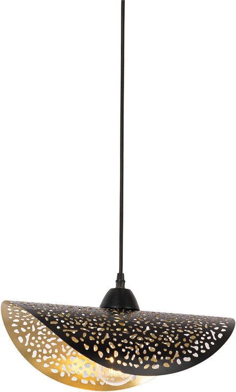 Orientalische Hängelampe schwarz mit Gold 35 cm - Japke
