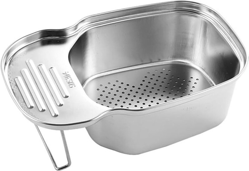 Küchenspüle-Siebkorb, Mehrzweck-Eckspüle-Siebkorb, Abfallaufbewahrung, Abflusskorb aus Edelstahl