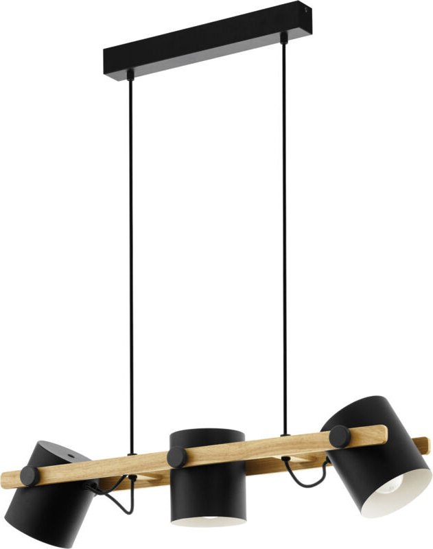 Eglo Hängeleuchte Hornwood schwarz creme 78 x 21 x 110 cm Deckenlampen & Kronleuchter
