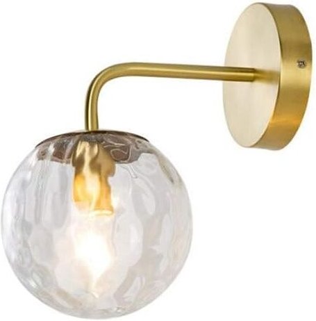 Nordeuropa Moderne Wandleuchte Glaskugel Lampenschirm Metall Messing Halterung Einfachheit Wandlampe für Wohnzimmer Schl...