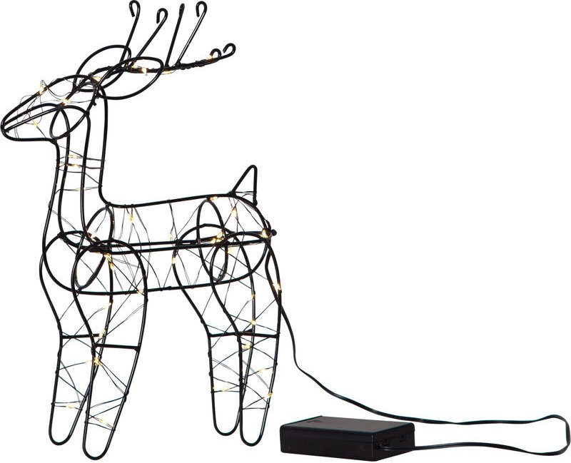 Best Season - Star Trading led Hirsch Indy von Star Trading, Dekolicht Weihnachten mit Timer aus Metall in Schwarz, warm...