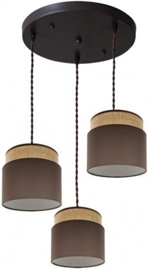 Deckenleuchte braun/natürlich Modell Kandy 3l Dimmbar - Fabrilamp