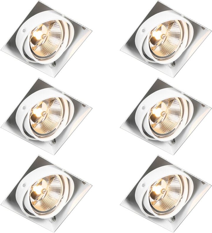 Set mit 6 Einbaustrahlern weiß GU10 AR111 Trimless Verstellbar - Oneon