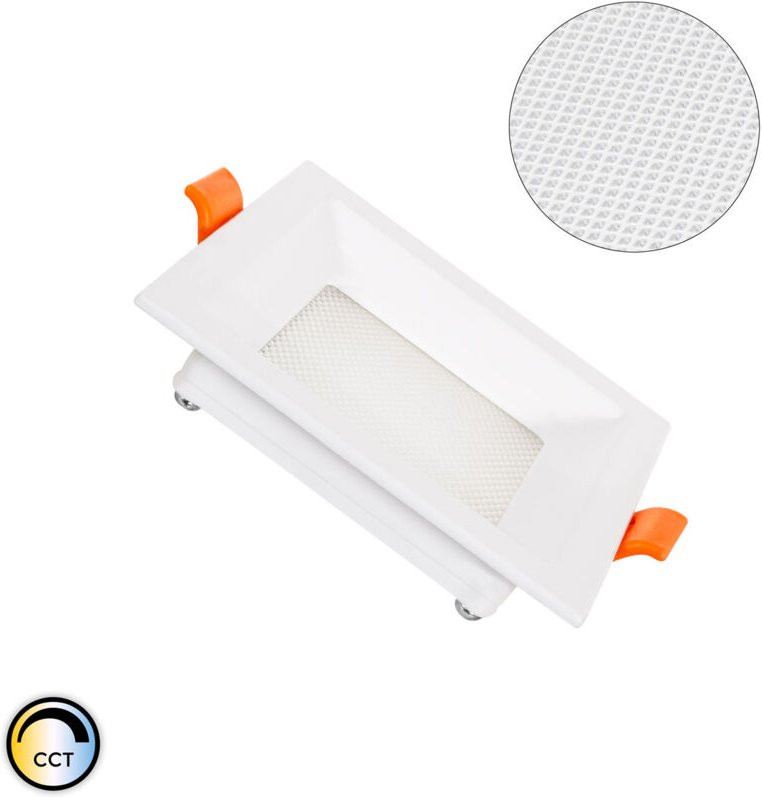 Efectoled - led Einbaustrahler flach 7W cct Eckig Mikroprismatisch lifud Ausschnitt 75x75 mm No Flicker cct