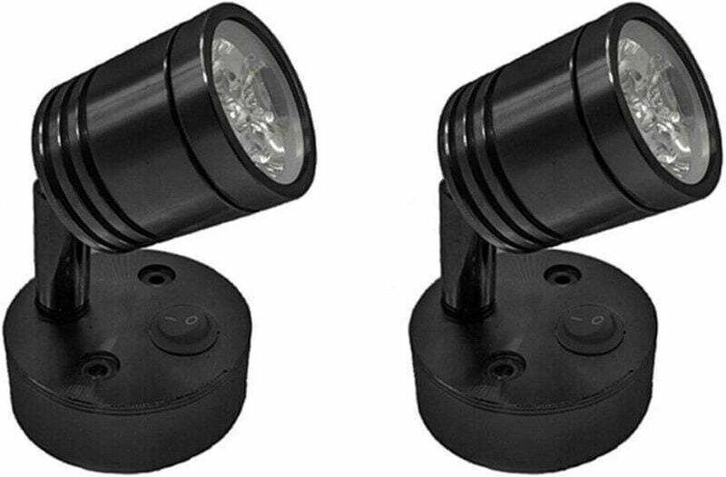 2-teilige 12V LED-Spot-Wandleselampe, Nachttischlampe, verstellbarer Schalter, zylindrische, flexible Innenbeleuchtung f...