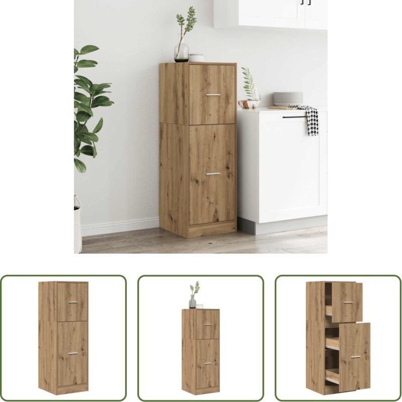 vidaXL Schrank für Küche - Apothekerschrank Artisan-Eiche 40x41x118 cm Holzwerkstoff