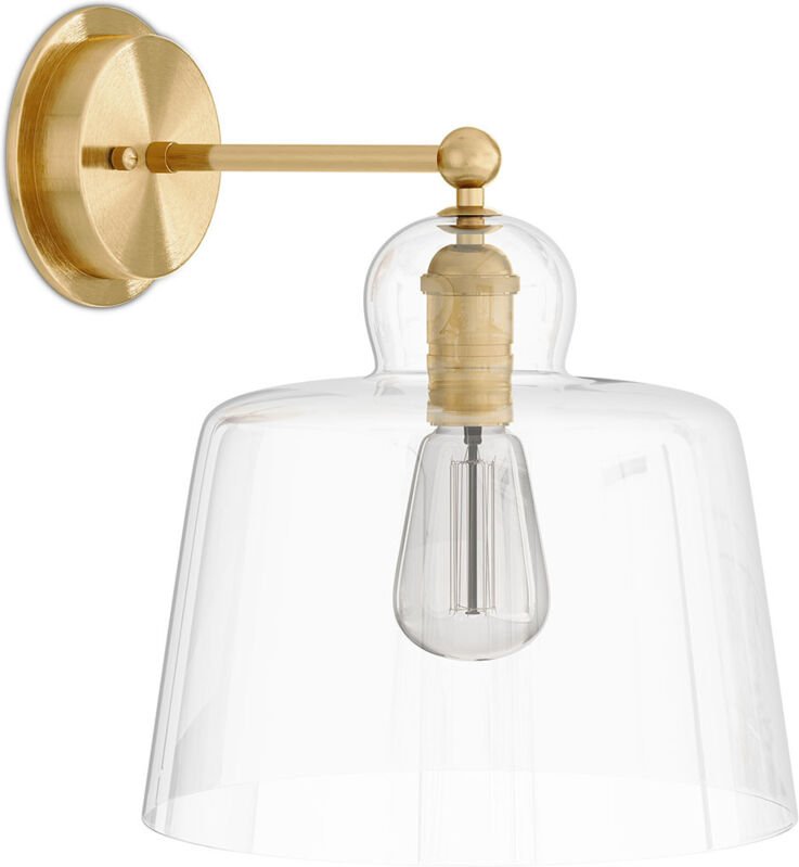 Wandleuchte – goldfarbenes Metall und Glas – Sabela Transparent