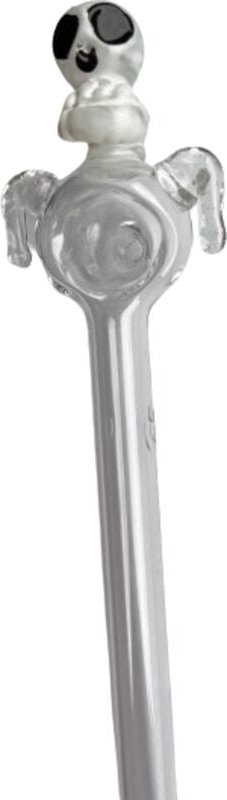 Lange Glaspfeife mit UFO-Motiv - Transparentes Glas 15 cm
