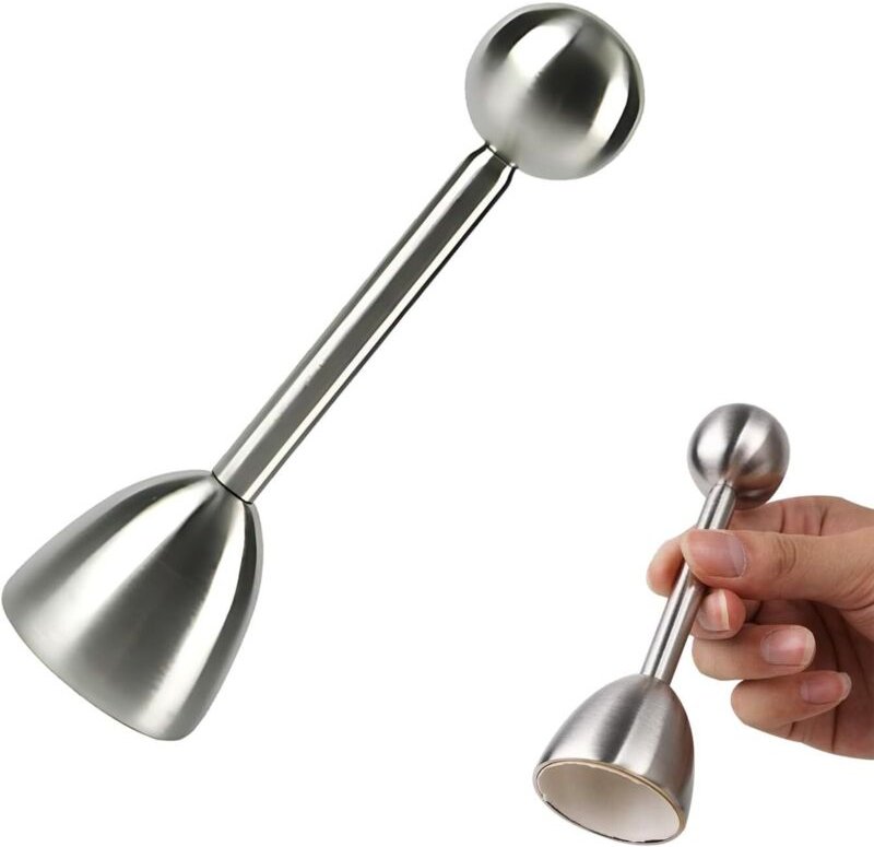 SHINING HOUSE Eierschalentrenner, Eierschalentrenner aus Edelstahl, Edelstahlschneider für gekochte Eierschalen, Eieröff...