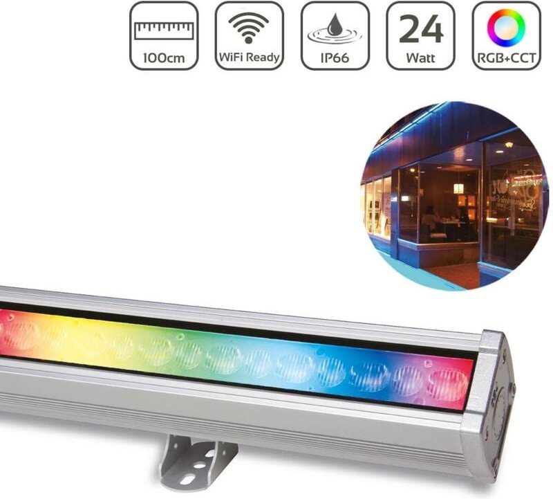 MiBoxer RGB+CCT LED Wallwasher WiFi Fassadenstrahler 230V IP66 - Ausführung: 24W 100cm RL1-24
