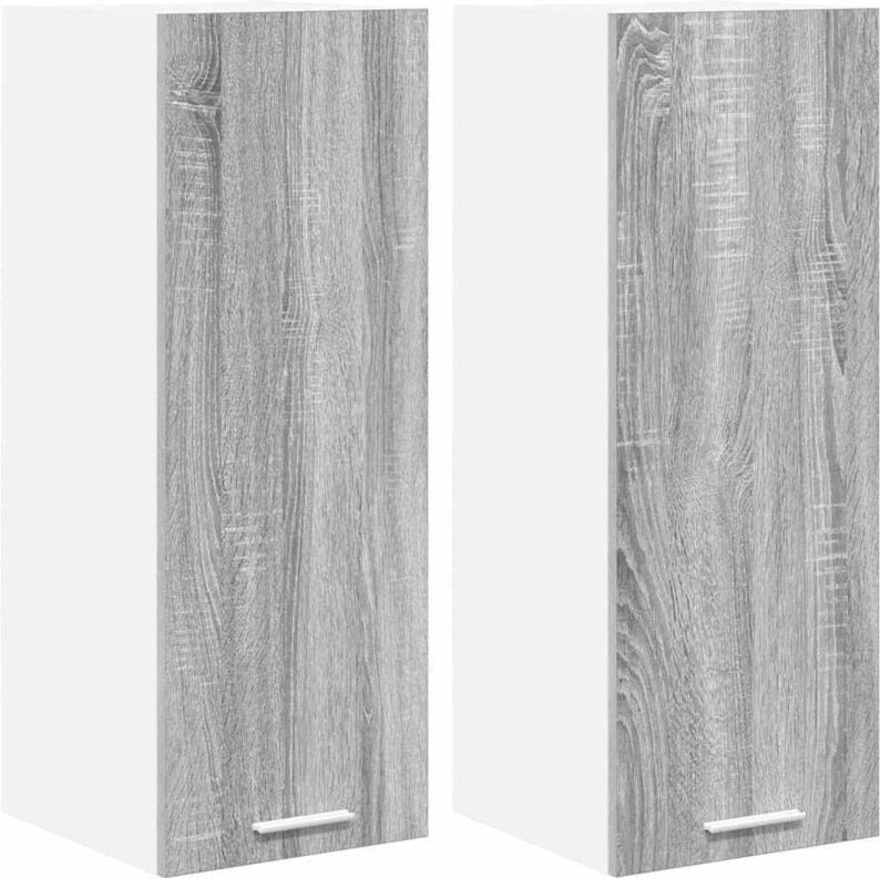 Hängeschrank Riga 2 pcs Grau Sonoma und Weiß 30 x 31 x 80 cm vidaXL