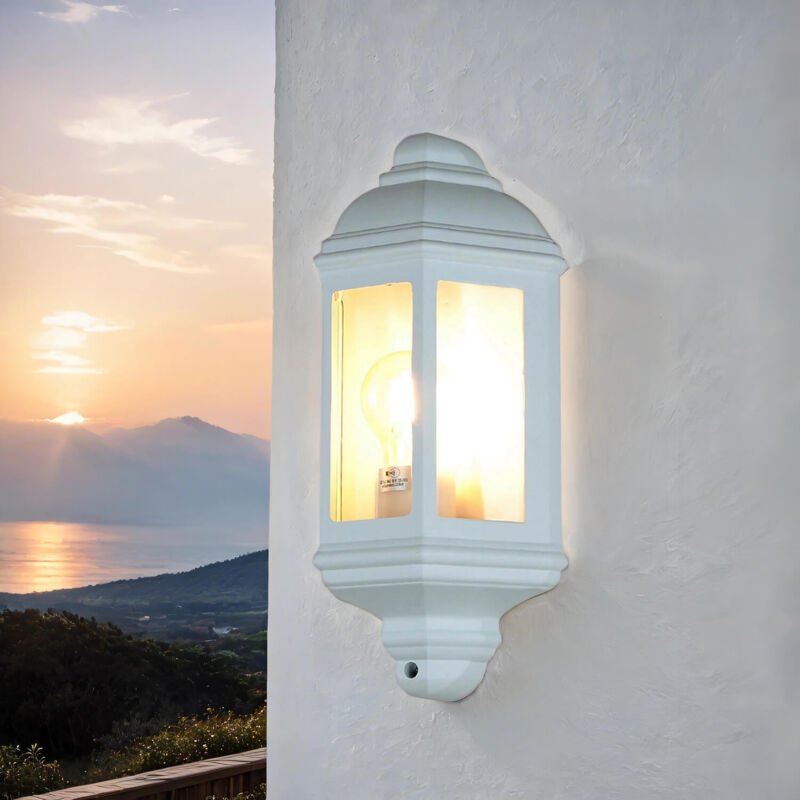 Schiffslampe Außenlampe Wand Laterne flach weiß