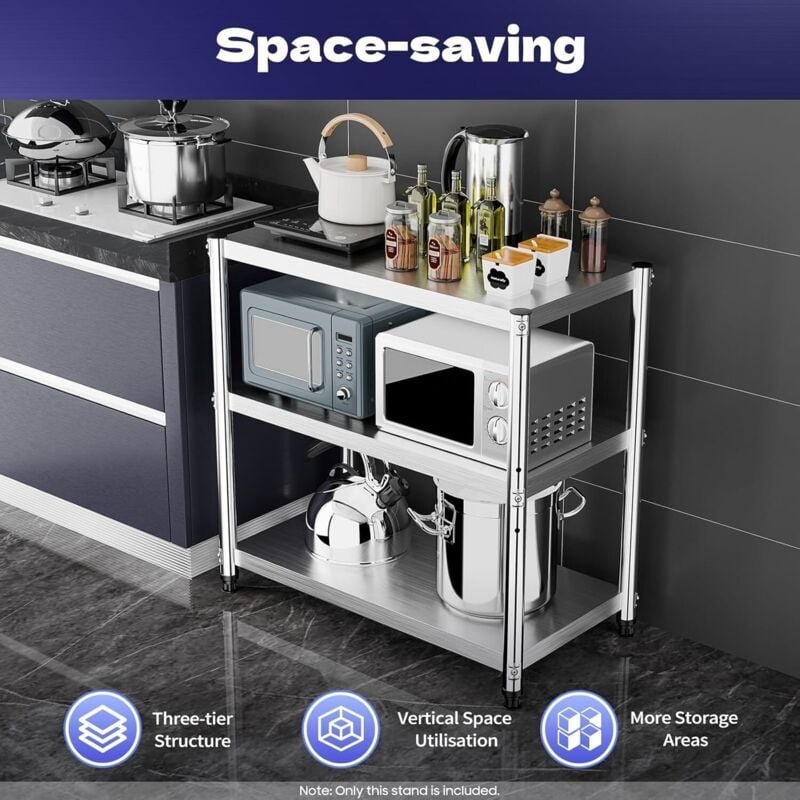 Edelstahl Regal KüChe Lagerregal Aufbewahrungsregal KüChenregal Catering Einheit Aufbewahrung Schwerlastregal Standregal...