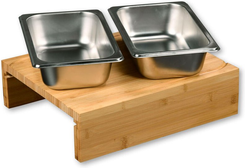 Kesper - Schneidebrett aus Bambus mit 2 Auffangschalen aus Edelstahl