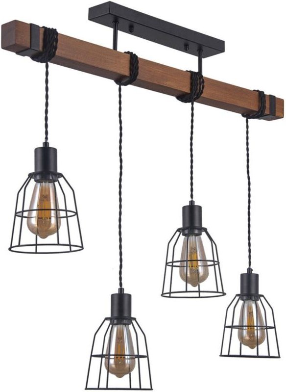 Roadstead - Industrie- und Retro-Anhänger schwarz Matt 4 Light, E27 - Italux