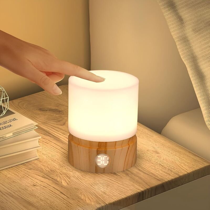 Nachtlicht mit Timer, kleine Nachttisch-Tischlampe, LED-Kinder-Nachtlicht, USB-wiederaufladbares Kinder-Nachtlicht, drei...