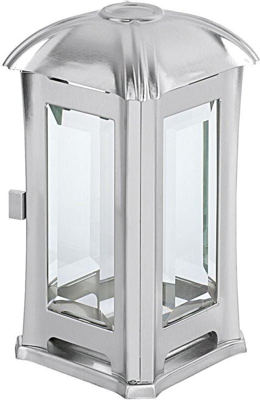 Grablaterne Edelstahl mit Glas matt 14x14x24cm inox