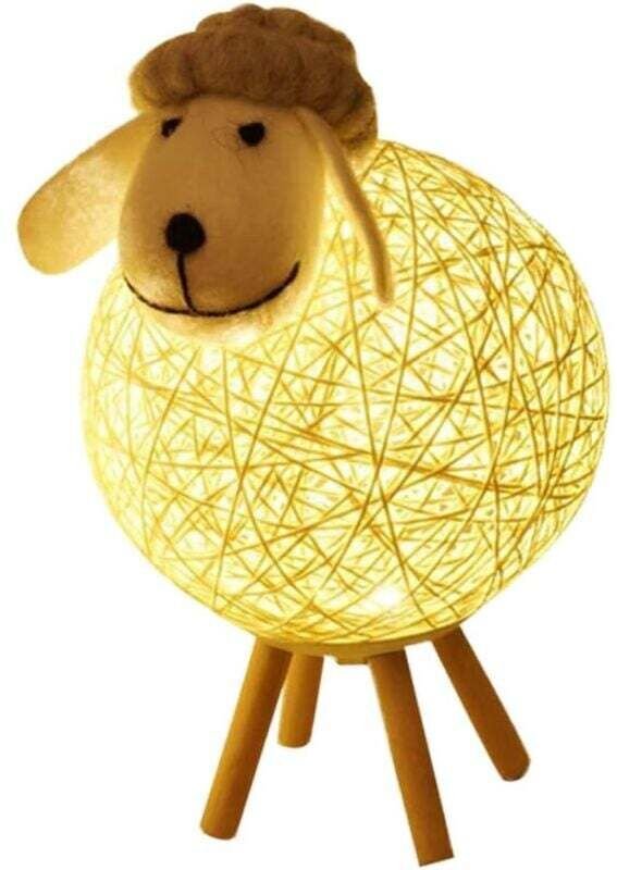 1 lammförmiges Nachtlicht, niedliche Nachttischlampe, Nachttischlampe, neuartiges LED-Licht