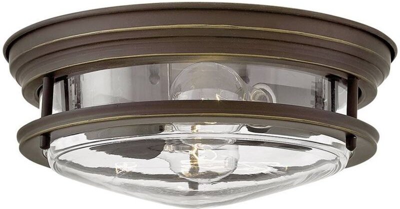 Elstead - Hadrian Hinkley 2 Light Flush Mount Oil Rubbed Bronze mit Glas IP44