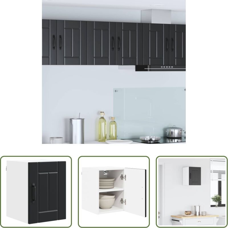 Küchenwandschrank - Küchenschrank Schwarz 30 x 31 x 40 cm Holzwerkstoff