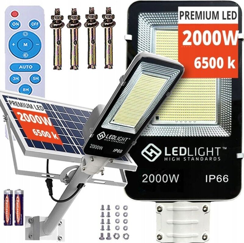 Leistungsstarke Led Solarlampe 2000w Gartenstrassenlampe Dämmerungssensor