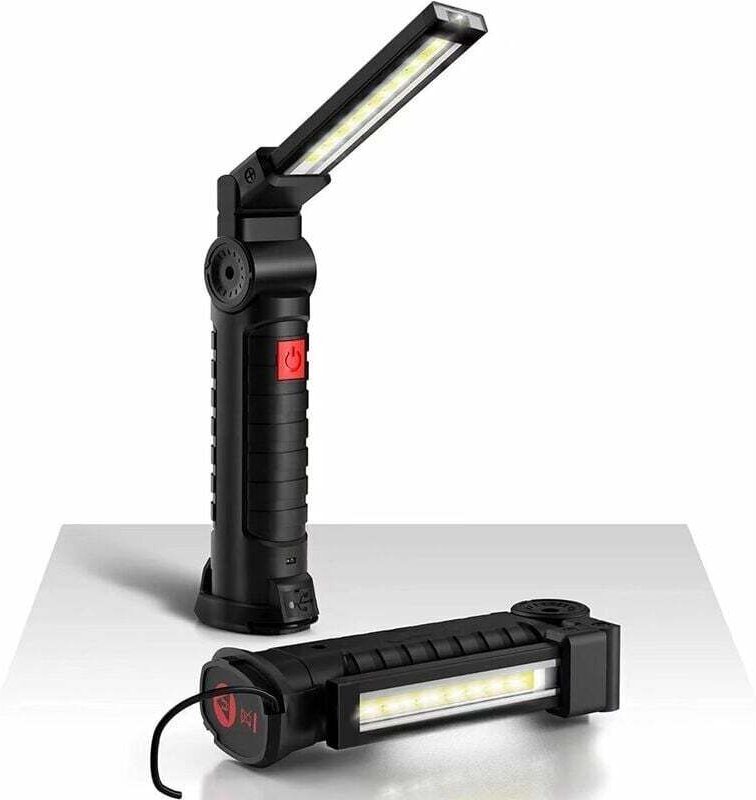 Ultrahelle 800 lm LED-Arbeitsleuchte, per USB wiederaufladbar, tragbare Inspektionslampe mit Magnetfuß, 5 Modi, 6000 K L...