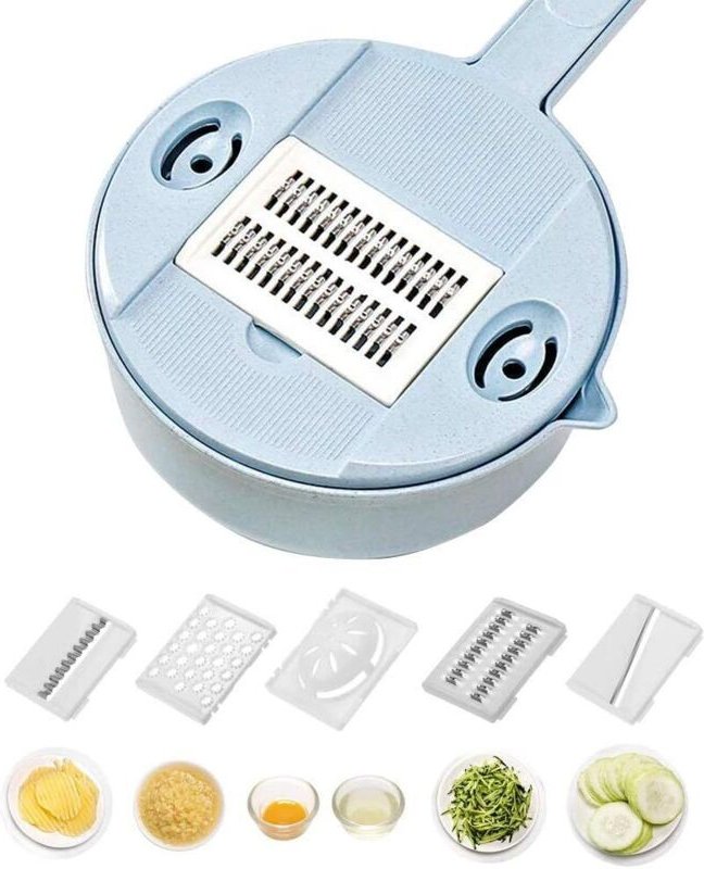 Gemüsemandoline, 13-in-1-Gemüseschneider, manueller Gemüseschneider, mit 4 austauschbaren Klingen, Eigelbtrenner, Sieb u...