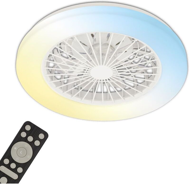Briloner - Deckenventilator mit Beleuchtung Wohnzimmer Fernbedienung leise Deckenleuchte Ventilator Dimmbar, cct Nachtli...