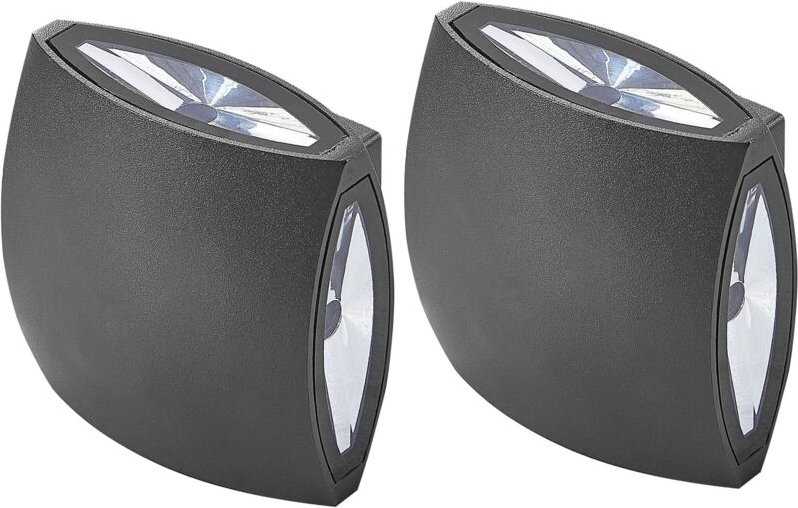 LED Außenwandleuchte 2er Set RAMAPO Schwarz