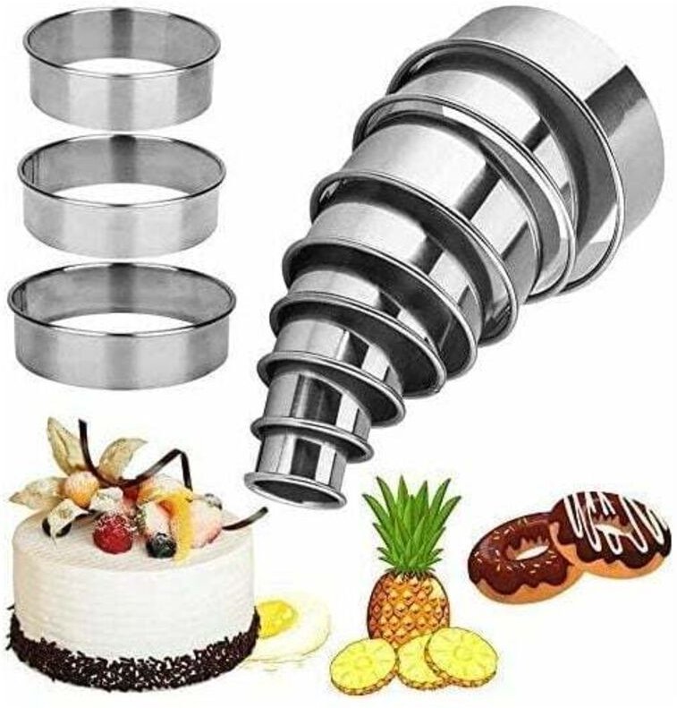 11-teiliges Set Ausstechformen aus Edelstahl, runde Gebäckausstecher für Kekse, Backwaren, Zuckerpaste und Kuchen, 11 ve...