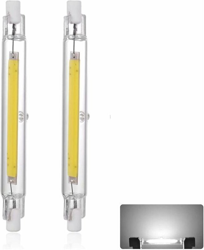 R7s 118 mm 20 W dimmbare Kaltweiß-Halogenlampe (6000 K, 2000 lm), entspricht J118 200 W 360° linearer, schlanker COB-LED...