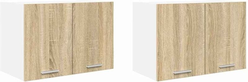 Hängeschrank Riga 2 pcs Sonoma-Eiche und Weiß 60 x 31 x 40 cm vidaXL
