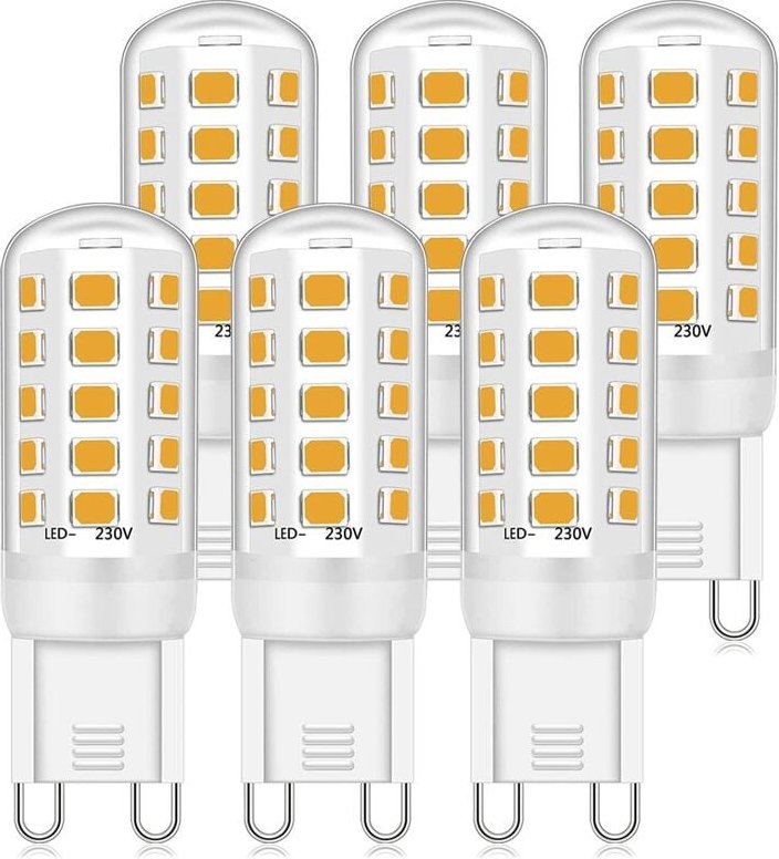 Thumbnail - Cyslmuk - 6er-Pack G9-LED-Lampen, 3 w, 350 lm, entspricht 40 w Halogen, Kaltweiß 6000 k, 220–240 v, cri 82, nicht dimmba...
