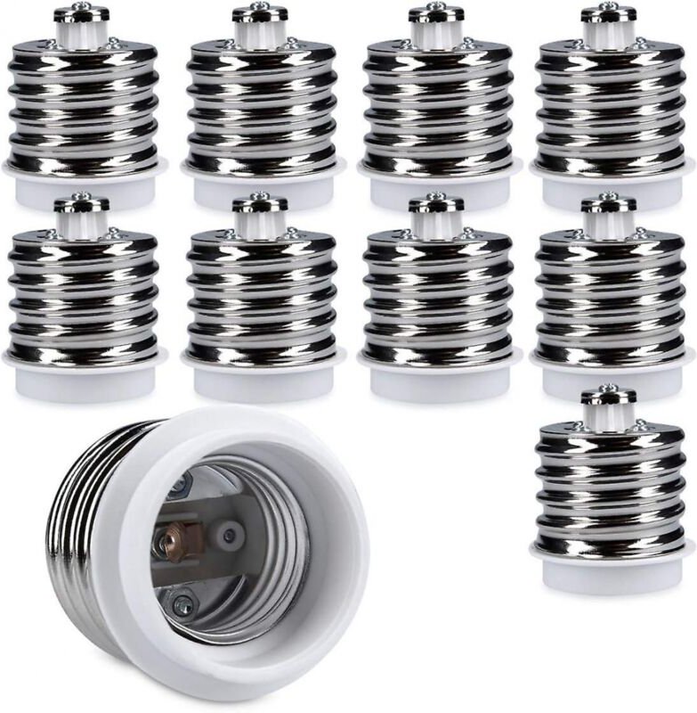 BEBUSINGOTO 10x Fassungsadapter - 10x E40 auf E27 Fassungskonverter - E27 Sockel Lampenfassungsadapter für Halogen-LED-G...