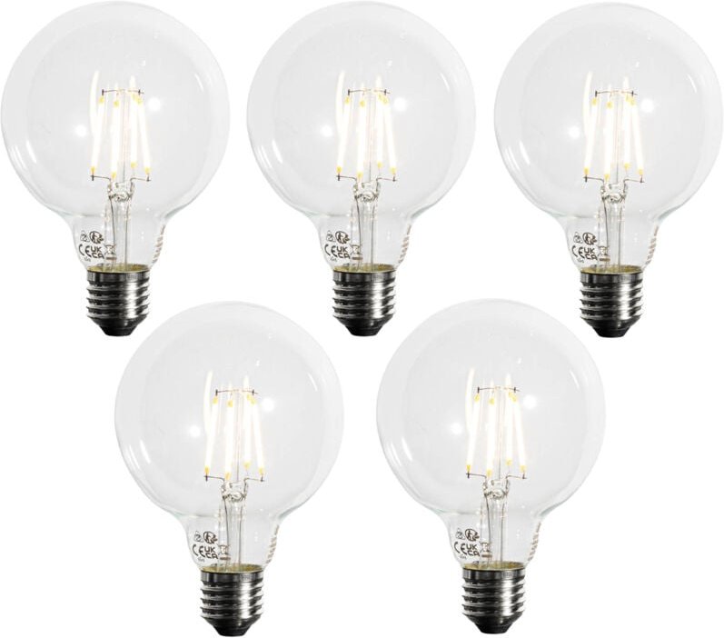 Luedd - 5er-Set E27 Dimmbare LED-Glühbirnen G95 5W 450 lm 3000K