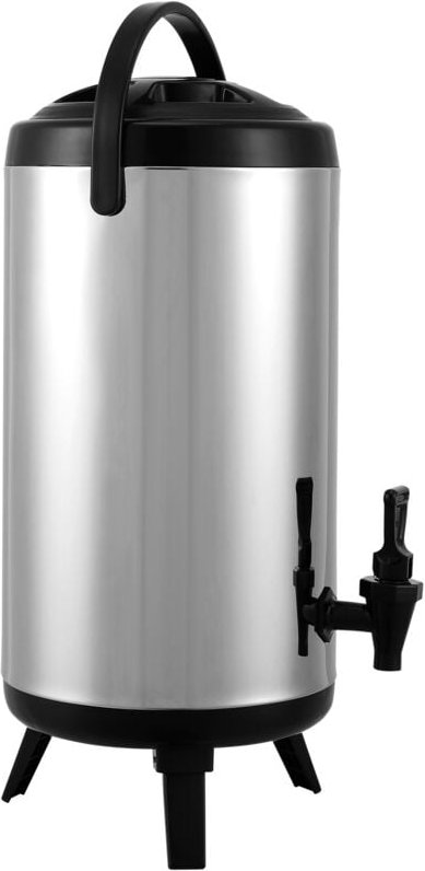 Mophorn - Isolier-Getränkespender aus Edelstahl, 2,4 Gallonen (7,6 l), Heiß- und Kaltgetränkespender mit Zapfhahn, leben...