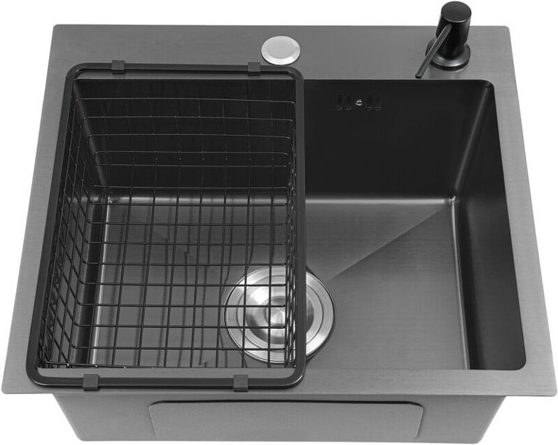 Unterbauspüle mit einem Becken aus Edelstahl schwarz 40X45cm